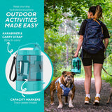 Portable Pet Water Bottle with Built-in Bowl – Leak-Proof, Large Capacity 77oz for Camping, Hiking, and Dog Park Adventures – Ideal for Small to Medium Breeds, Easy to Carry Outdoor Dog Travel Dispenser (Blue)