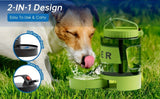 Portable Pet Water Bottle with Built-in Bowl – Leak-Proof, Large Capacity 77oz for Camping, Hiking, and Dog Park Adventures – Ideal for Small to Medium Breeds, Easy to Carry Outdoor Dog Travel Dispenser (Green)