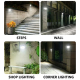 Solar Powered Motion Sensor Wall Light with Dual-Head LED Spotlight, IP65 Waterproof Outdoor Security Lamp for Patio, Doorway, Stairs, and Building Exterior, Auto On/Off at Dusk, 4 Adjustable Lighting Modes, Energy-Efficient and Weather-Resistant (2PCS)