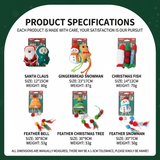 Christmas Plush Catnip Toys with Interactive Teaser Wands – Santa, Snowman, Gingerbread, Bell, and Tree Designs for Kittens and Indoor Cats’ Holiday Fun, Exercise, and Dental Care (Feather Christmas Tree)