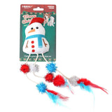 Christmas Plush Catnip Toys with Interactive Teaser Wands – Santa, Snowman, Gingerbread, Bell, and Tree Designs for Kittens and Indoor Cats’ Holiday Fun, Exercise, and Dental Care (Feather Snowman) In Australia - Darrahopens