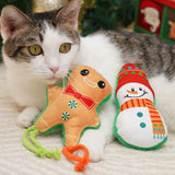 Christmas Plush Catnip Toys with Interactive Teaser Wands – Santa, Snowman, Gingerbread, Bell, and Tree Designs for Kittens and Indoor Cats’ Holiday Fun, Exercise, and Dental Care (Feather Snowman) In Australia - Darrahopens