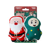 Christmas Plush Catnip Toys with Interactive Teaser Wands – Santa, Snowman, Gingerbread, Bell, and Tree Designs for Kittens and Indoor Cats’ Holiday Fun, Exercise, and Dental Care (Feather Snowman)