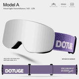 DOTUGE Kids Snow Goggles with Magnetic Flip Design, Anti-Fog HD Lens & UV400 Protection, Compatible with Prescription Glasses, Ideal for Skiing, Snowboarding, and Winter Outdoor Adventures (A) In Australia - Darrahopens