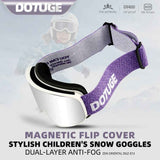 DOTUGE Kids Snow Goggles with Magnetic Flip Design, Anti-Fog HD Lens & UV400 Protection, Compatible with Prescription Glasses, Ideal for Skiing, Snowboarding, and Winter Outdoor Adventures (A) In Australia - Darrahopens
