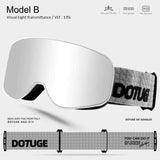 DOTUGE Kids Snow Goggles with Magnetic Flip Design, Anti-Fog HD Lens & UV400 Protection, Compatible with Prescription Glasses, Ideal for Skiing, Snowboarding, and Winter Outdoor Adventures (B) In Australia - Darrahopens