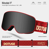 DOTUGE Kids Snow Goggles with Magnetic Flip Design, Anti-Fog HD Lens & UV400 Protection, Compatible with Prescription Glasses, Ideal for Skiing, Snowboarding, and Winter Outdoor Adventures (C)