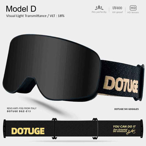 DOTUGE Kids Snow Goggles with Magnetic Flip Design, Anti-Fog HD Lens & UV400 Protection, Compatible with Prescription Glasses, Ideal for Skiing, Snowboarding, and Winter Outdoor Adventures (D)