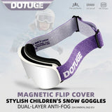 DOTUGE Kids Snow Goggles with Magnetic Flip Design, Anti-Fog HD Lens & UV400 Protection, Compatible with Prescription Glasses, Ideal for Skiing, Snowboarding, and Winter Outdoor Adventures (D) In Australia - Darrahopens