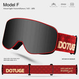 DOTUGE Kids Snow Goggles with Magnetic Flip Design, Anti-Fog HD Lens & UV400 Protection, Compatible with Prescription Glasses, Ideal for Skiing, Snowboarding, and Winter Outdoor Adventures (F) In Australia - Darrahopens