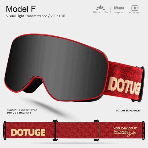 DOTUGE Kids Snow Goggles with Magnetic Flip Design, Anti-Fog HD Lens & UV400 Protection, Compatible with Prescription Glasses, Ideal for Skiing, Snowboarding, and Winter Outdoor Adventures (F) In Australia - Darrahopens