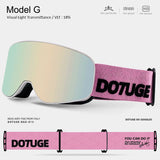 DOTUGE Kids Snow Goggles with Magnetic Flip Design, Anti-Fog HD Lens & UV400 Protection, Compatible with Prescription Glasses, Ideal for Skiing, Snowboarding, and Winter Outdoor Adventures (F)