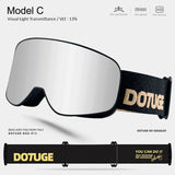 DOTUGE Kids Snow Goggles with Magnetic Flip Design, Anti-Fog HD Lens & UV400 Protection, Compatible with Prescription Glasses, Ideal for Skiing, Snowboarding, and Winter Outdoor Adventures (G)