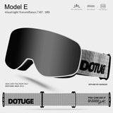 DOTUGE Kids Snow Goggles with Magnetic Flip Design, Anti-Fog HD Lens & UV400 Protection, Compatible with Prescription Glasses, Ideal for Skiing, Snowboarding, and Winter Outdoor Adventures (H)