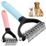 Professional Pet Dematting Comb for Dogs and Cats - Stainless Steel Grooming Tool for Removing Tangles, Mats, and Loose Undercoat Hair, Ideal for Long-Haired and Thick-Coated Breeds - S - Sky Blue In Australia - Darrahopens