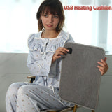 USB-Powered Heated Seat Cushion in Grey Oxford Fabric – Portable Warmth for Office, Car, and Outdoor Camping Chairs, Ideal for Cold Weather Comfort in Autumn and Winter (43×90cm)