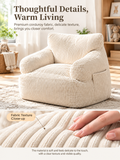 Kids Single Sofa Chair with Corduroy Fabric and Storage Pocket, Cozy Bean Bag Lounger for Children Bedroom and Home Reading Nook (Ivory) In Australia - Darrahopens