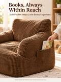 Kids Single Sofa Chair with Corduroy Fabric and Storage Pocket, Cozy Bean Bag Lounger for Children Bedroom and Home Reading Nook (Ivory) In Australia - Darrahopens