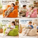 Kids Single Sofa Chair with Corduroy Fabric and Storage Pocket, Cozy Bean Bag Lounger for Children Bedroom and Home Reading Nook (Ivory) In Australia - Darrahopens