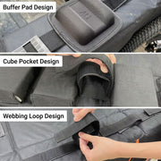 Tailgate Bike Pad with Webbing Straps – Heavy-Duty Scratch-Proof Bumper Protector for Secure Outdoor Bike Transport, Fits 1 or 5 Bikes, with Storage Pockets and Reversing Camera Clearance (Webbing strap type‑fits 5 bikes)