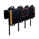 Heavy-Duty Pickup Tailgate Bike Pad with Cushion Layer, Scratch-Proof Protective Cover for Outdoor Cycling Adventures, Secure Fit for 1, 4, or 5 Bikes, Reflective Trim for Safety, Easy Access Handle and Camera Cutout, Ideal for Road Trips and Weekend Ridi