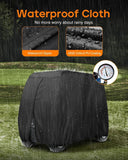 Heavy Duty 420D Oxford Golf Cart Cover with PU Coating, Waterproof Windproof UV-Resistant Storage Protection for 4-Seater and 2+2 Passenger Carts, Includes Storage Bag, Secure Side Zipper Access and Elastic Bottom (112*48*73inch, 210D)