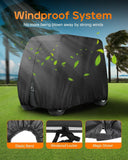 Heavy Duty 420D Oxford Golf Cart Cover with PU Coating, Waterproof Windproof UV-Resistant Storage Protection for 4-Seater and 2+2 Passenger Carts, Includes Storage Bag, Secure Side Zipper Access and Elastic Bottom (112*48*73inch, 420D)