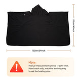 Graphene Heated Hooded Poncho Blanket – USB-Powered Wearable Shawl for Office, Home, Outdoor, and Travel with 3 Adjustable Temperature Settings and Soft Cotton Blend Fabric (Black) In Australia - Darrahopens