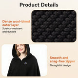 Graphene Heated Hooded Poncho Blanket – USB-Powered Wearable Shawl for Office, Home, Outdoor, and Travel with 3 Adjustable Temperature Settings and Soft Cotton Blend Fabric (Black) In Australia - Darrahopens