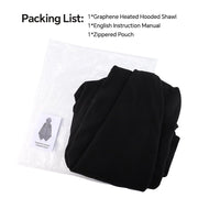 Graphene Heated Hooded Poncho Blanket – USB-Powered Wearable Shawl for Office, Home, Outdoor, and Travel with 3 Adjustable Temperature Settings and Soft Cotton Blend Fabric (Black)