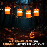 Dual-Expression Halloween Pumpkin Night Light with 360° Warm Glow, Rechargeable and Portable for Trick-or-Treat, Tabletop Decor, or Hanging Spooky Ambiance Anywhere (3PCS) In Australia - Darrahopens