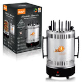 Darrahopens Home & Garden > BBQ > BBQs & Accessories Versatile Indoor Vertical Rotisserie Grill with 360° Rotating Skewers for Smokeless Home BBQ Parties and Everyday Family Cooking Adventures (Silver) In Australia - Darrahopens