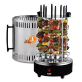 Darrahopens Home & Garden > BBQ > BBQs & Accessories Versatile Indoor Vertical Rotisserie Grill with 360° Rotating Skewers for Smokeless Home BBQ Parties and Everyday Family Cooking Adventures (Silver) In Australia - Darrahopens