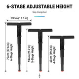 Portable Folding Stool with Adjustable Height for Travel, Commuting, Queueing, and Outdoor Activities – Compact Collapsible Single-Leg Seat with Sturdy Steel Core and Non-Slip Base, Perfect On-the-Go Seating Solution (Black)
