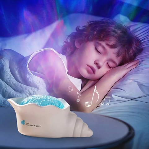 Seashell Starry Sky Projector Lamp with Dynamic Water Ripple Aurora Effect, ABS-PC Decorative Night Light for Bedroom Relaxation, Romantic Date Nights, Party Atmosphere, and Bath Time Ambiance (White) In Australia - Darrahopens