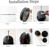 Iron Candle Warmer Lamp with Elegant Egg-Shaped Shade, Safe Flameless Scent Melting for Cozy Ambiance in Bedroom, Living Room, Yoga Studio, and Office, Perfect Gift for Christmas, Birthday, Mother's Day, and Valentine's Day (Black)