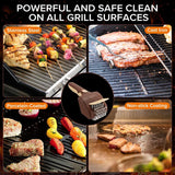 Handheld Electric Grill Cleaning Brush with Rotating Stainless Steel Head for Outdoor BBQ and Home Grill Maintenance (Brown)