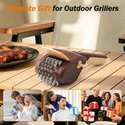 Handheld Electric Grill Cleaning Brush with Rotating Stainless Steel Head for Outdoor BBQ and Home Grill Maintenance (Brown)