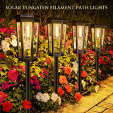 Solar Powered Hexagonal Tungsten Pathway Lights with Warm White Glow, Automatic On/Off, Weatherproof Spike Design for Garden, Lawn, Walkway, and Patio Decorative Illumination (4PCS) In Australia - Darrahopens