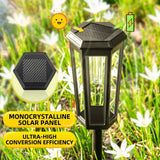Solar Powered Hexagonal Tungsten Pathway Lights with Warm White Glow, Automatic On/Off, Weatherproof Spike Design for Garden, Lawn, Walkway, and Patio Decorative Illumination (4PCS)