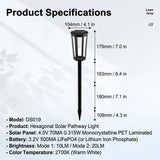 Solar Powered Hexagonal Tungsten Pathway Lights with Warm White Glow, Automatic On/Off, Weatherproof Spike Design for Garden, Lawn, Walkway, and Patio Decorative Illumination (8PCS) In Australia - Darrahopens