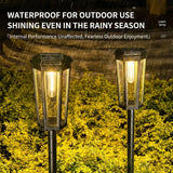 Solar Powered Hexagonal Tungsten Pathway Lights with Warm White Glow, Automatic On/Off, Weatherproof Spike Design for Garden, Lawn, Walkway, and Patio Decorative Illumination (8PCS)