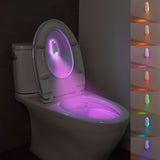 2-in-1 Motion Sensor Night Light with Toilet Light Function, 8 Color RGB Glow, Waterproof Rechargeable LED Lamp for Nighttime Use in Bathroom, Stairway, Hallway, and Bedside (1PCS)