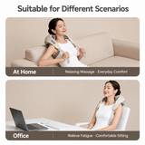 Wireless Mechanical Shawl Massager for Neck Shoulder Waist Leg Relaxation at Home Office Travel Portable Lightweight Design (Beige)