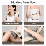 Wireless Mechanical Shawl Massager for Neck Shoulder Waist Leg Relaxation at Home Office Travel Portable Lightweight Design (Beige)