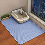 Double-Layer Honeycomb Cat Litter Mat – Waterproof, Slip-Resistant, Leak-Proof, and Easy-Clean Pet Mat for Litter Box Area, Odor-Free and Durable with 6 Vibrant Colors Available (2XL, Pink)