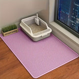 Double-Layer Honeycomb Cat Litter Mat – Waterproof, Slip-Resistant, Leak-Proof, and Easy-Clean Pet Mat for Litter Box Area, Odor-Free and Durable with 6 Vibrant Colors Available (L, Beige)