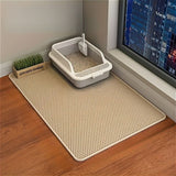Double-Layer Honeycomb Cat Litter Mat – Waterproof, Slip-Resistant, Leak-Proof, and Easy-Clean Pet Mat for Litter Box Area, Odor-Free and Durable with 6 Vibrant Colors Available (L, Grey)