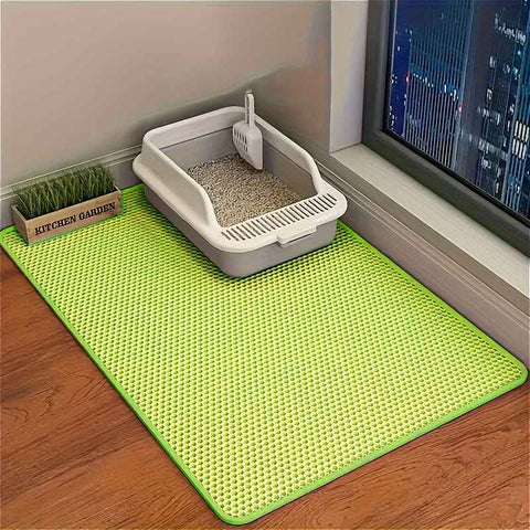 Double-Layer Honeycomb Cat Litter Mat – Waterproof, Slip-Resistant, Leak-Proof, and Easy-Clean Pet Mat for Litter Box Area, Odor-Free and Durable with 6 Vibrant Colors Available (XL, GrassGreen) In Australia - Darrahopens