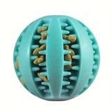 Interactive Dog Chew Toy for Small Breeds - Durable Rubber Treat Dispensing Ball for Dental Cleaning, Slow Feeding, and Fun Playtime with Your Furry Friend (5cm, Blue)
